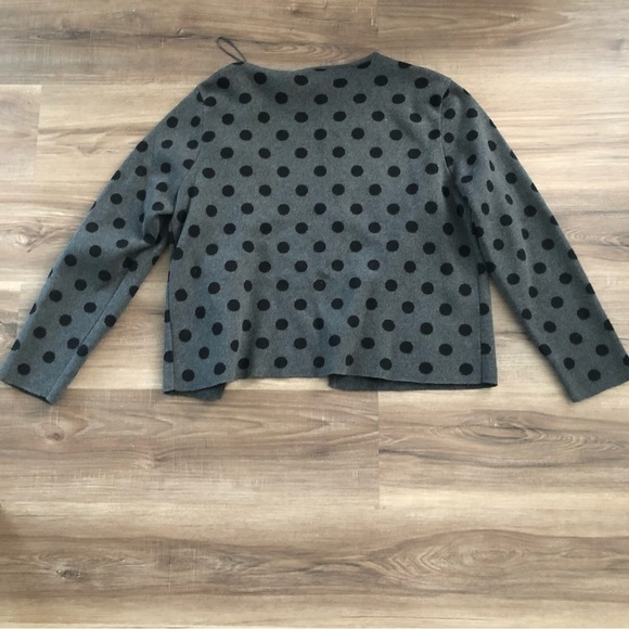 COPY - Elle Gray Black Polka Dot Open Front Cardigan Women Size XL - Picture 5 of 6